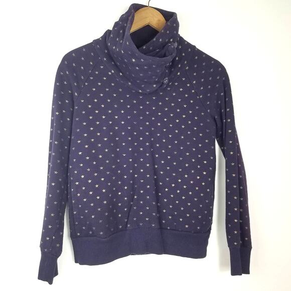 H & M | Sweatshirt Star Print Purple Big Collar - Picture 1 of 9